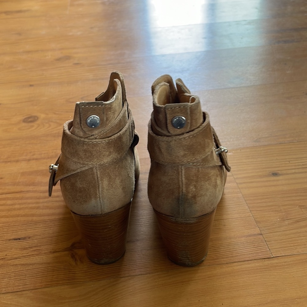 Rag And Bone Tan Suede Heeled Booties Eu Size 38 - image 5
